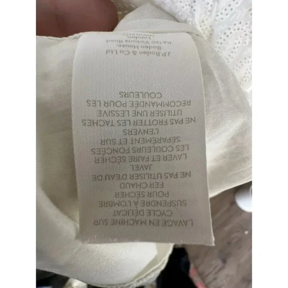 Boden white eyelet ruffle midi dress Size 6 R Spring Summer Dress - Picture 8 of 10